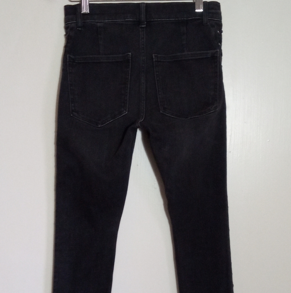 Express washed black high rise ankle jegging with lace up side seams - Picture 8 of 12